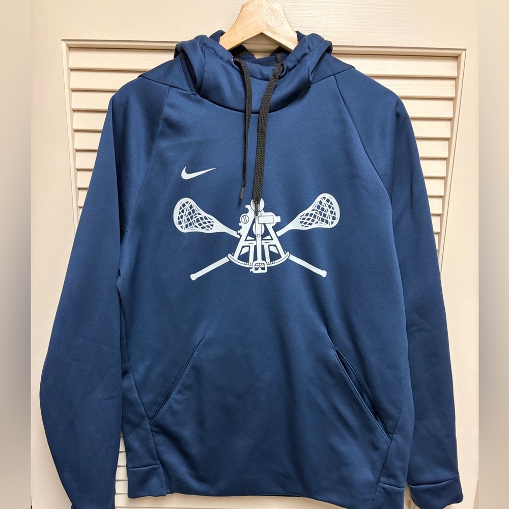 Nike Dri-FIT Lacrosse Hoodie Navy Blue Pullover Sweatshirt Men’s Medium Athletic